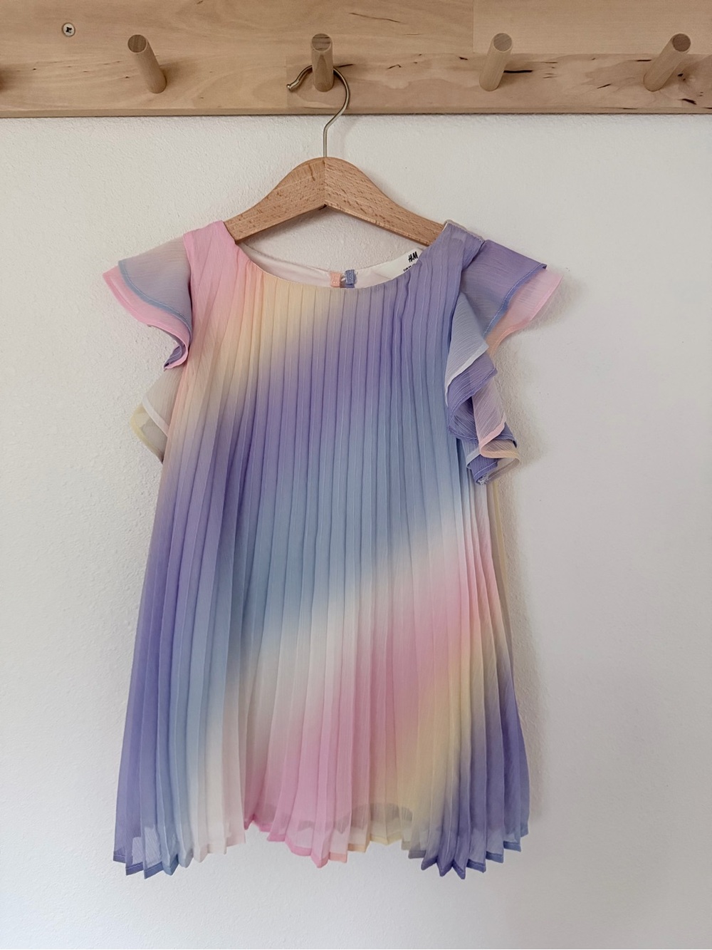 Toddler H&M Pastel Rainbow Pleated Chiffon Dress